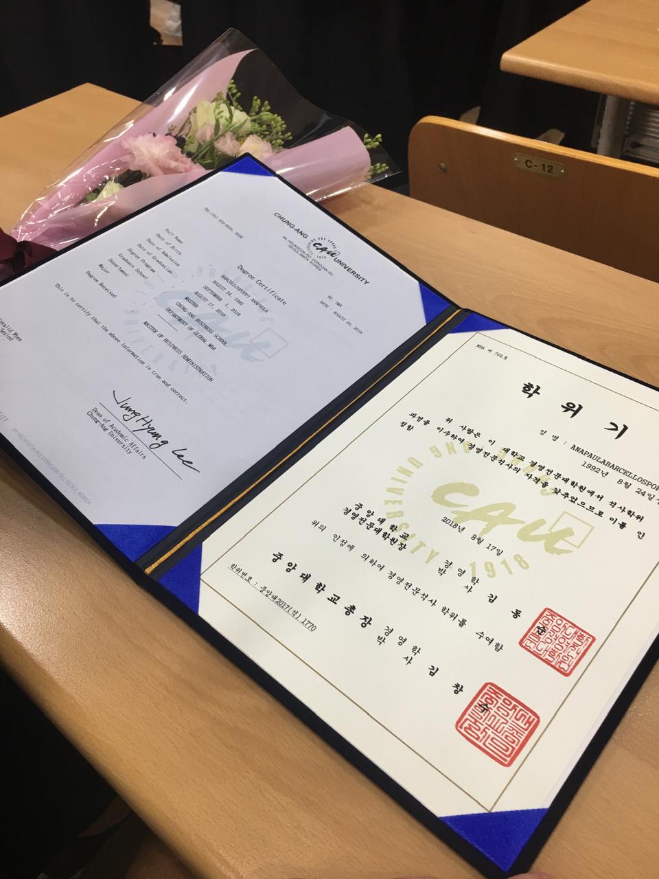Diploma de MBA da Chung-Ang University