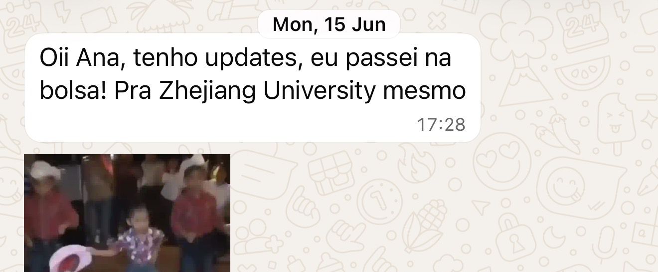 Aprovação na bolsa do governo chinês para a Zhejiang University
